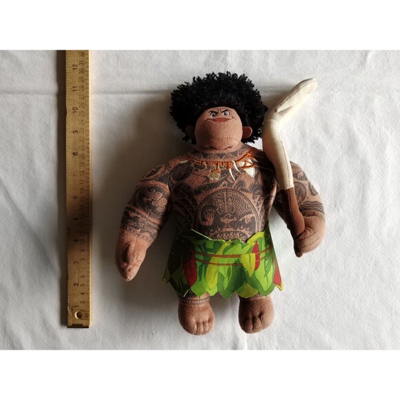 Disney Moana Maui ~9" Plush Just Play Stuffed Toy Doll With Hook Polynesian - Picture 2 of 13